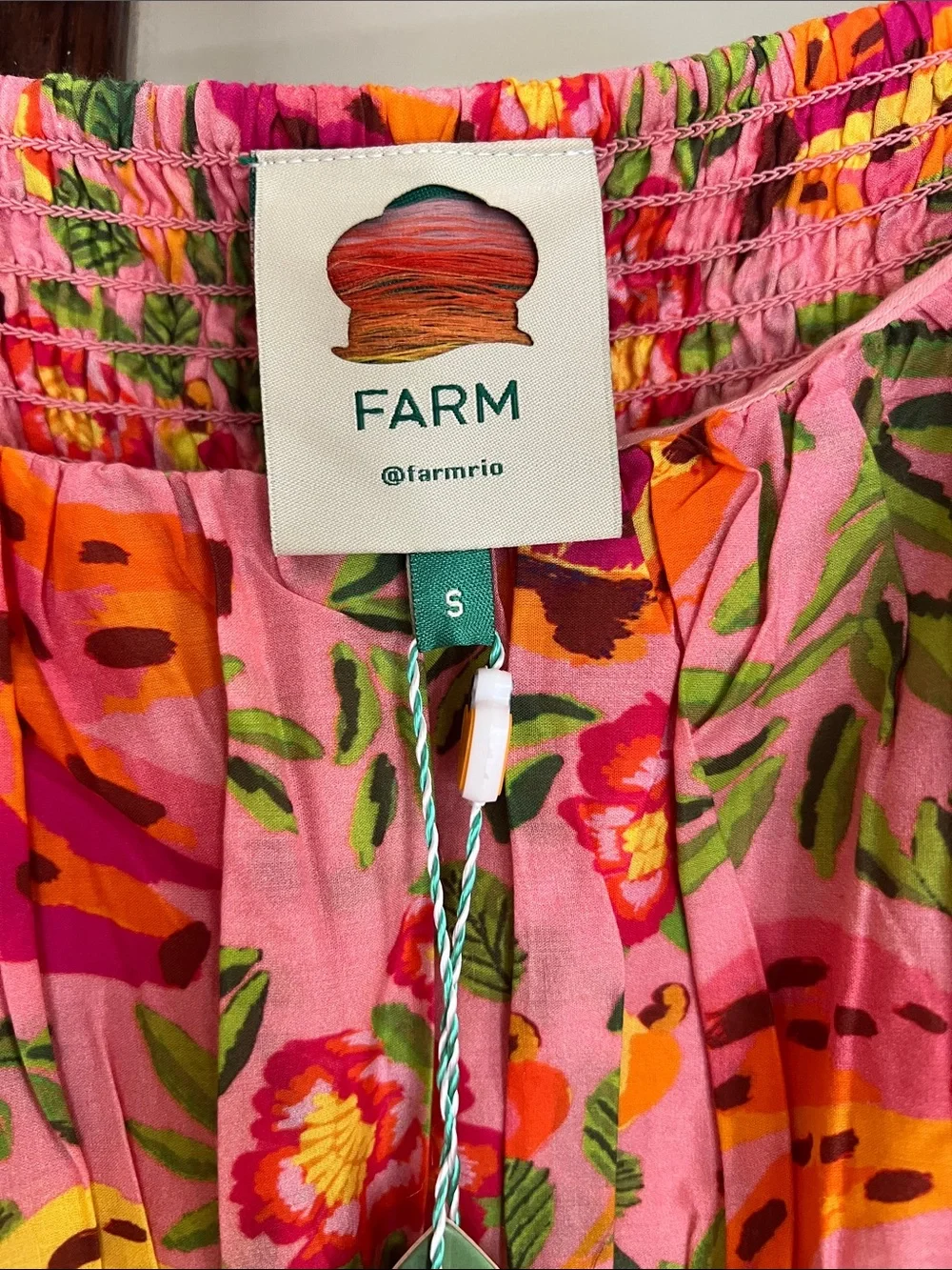 FARM Rio NWT! Pink & Yellow Floral Tiered Sundress - Picture 7 of 14